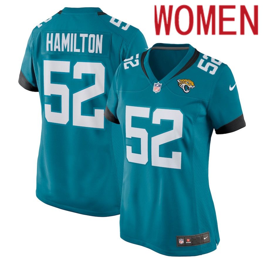 Women Jacksonville Jaguars #52 DaVon Hamilton Nike Green Nike Game NFL Jersey